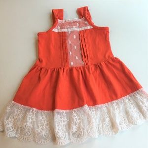 Jelly the Pug, Orange Ambre cotton sundress